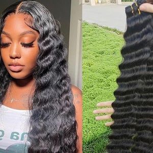 22 24 and 26in Deep Wave Human Hair Bundles